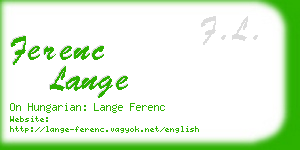 ferenc lange business card